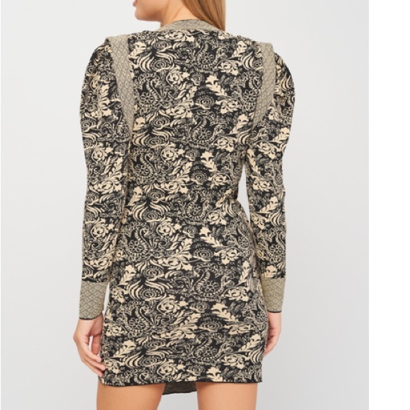 Zara Knit Draped Jacquard Mini Dress Carmel - Picture 4 of 11